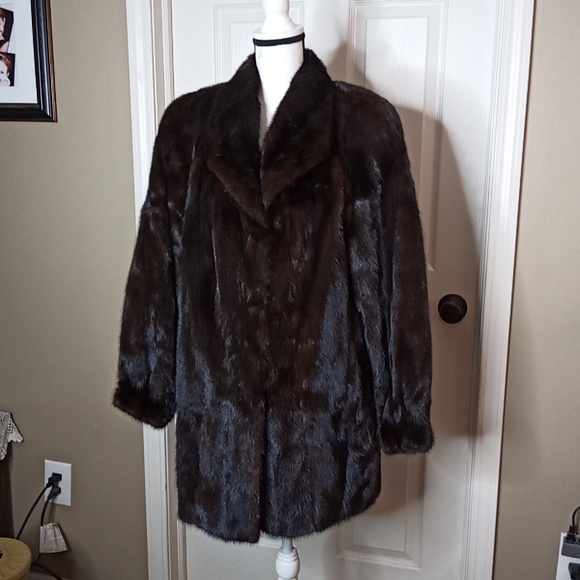 Vintage Women's Hudson's Fur Salon Sable Brown Mink Fur Coat 1970's Detr… - Picture 1 of 8